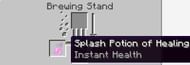 An image of a splash potion of healing being brewed (Image via Minecraft)